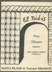 Program for El Nidos Patio Flamenco, 