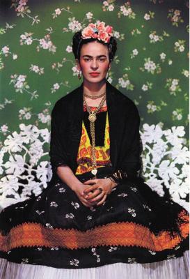 Frida Kahlo on White Bench