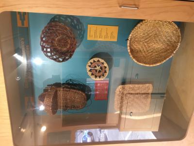 Basket Display in the Wonder on Wheels Mobile Museum's 2018 Museum of Indian Arts and Culture Exhibit 2018