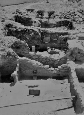 Rooms excavated at Jemez Historic Site in 1965, courtesy of the Museum of Indian Arts and Culture Laboratory of Anthropology.
