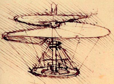 VITE AEREA drawing by Leonardo da Vinci. Courtesy Grande Exhibitions