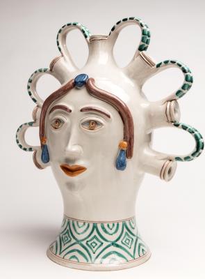 2-MOIFA_Espinar_09:  Face jar, Giacomo Lo Bianco (Sicily), 1993-94, ceramic. Photo: Addison Doty