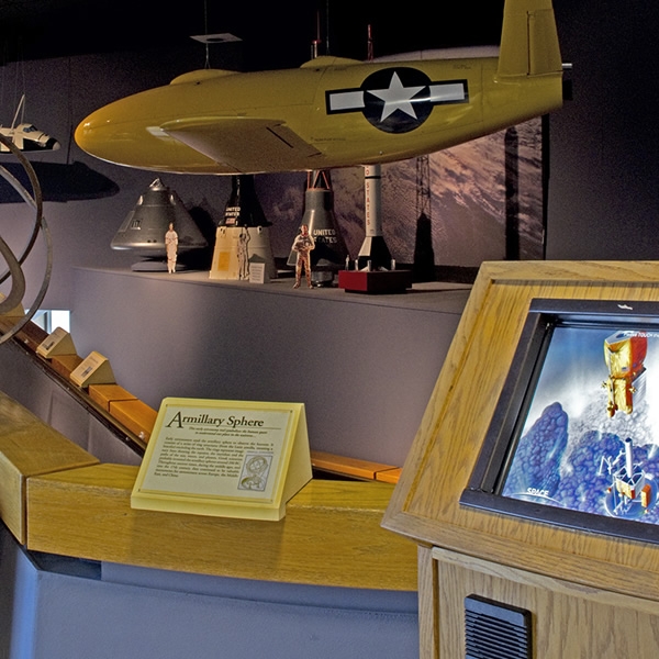 A photo featuring items representing the Icons of Exploration exhibition