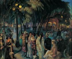 Music in the Plaza (Plaza, Evening, Santa Fe), 1920