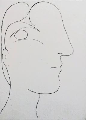 Pablo Picasso, Profil sculptural de Marie-Thrse, 1933, etching, 12   9 in., 020369, courtesy of LewAllen Galleries.