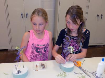 Addy and Zia Dahlgren making a bell-jar display from a clear soda bottle, Courtesy: NM Museum of Natural History & Science