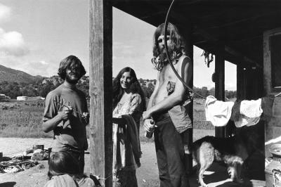 Scene on porch, Ranchos de Taos, 1967-1971, Irwin Klein, Photo Archives HP.2013.26.09