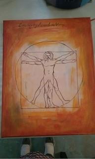 30-NMMNHS- Vitruvian Man painting, Courtesy: KellyJo Designs by Wine