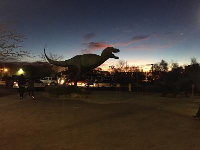 30-nmmnsh- Dinosaur at dusk