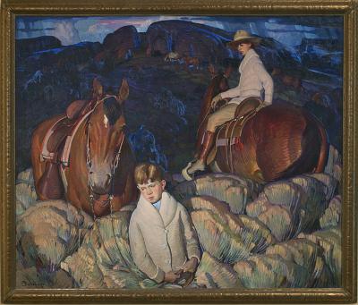 W. Herbert Dunton, My Children, 1920, oil on canvas, 50  60 in. Collection of the New Mexico Museum of Art. Gift of a friend, 1927 (351.23P) Photo by Blair Clark