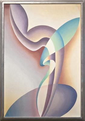 Stuart Walker, Composition No. 57, 1939, oil on canvas. Collection of the New Mexico Museum of Art. Museum purchase with additional support from Frederick Hammersley and Robert Nurock, 2009 (2009.3) Photo by Blair Clark