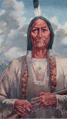 Sitting Bull, 1989. Oil on canvas, 62 x 27. Collection of the Harry Ransom Humanities Research Center, University of Texas at Austin.