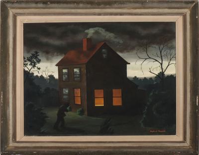 Angelo Di Benedetto, Shelter, n.d., oil on canvas, 19 x 24 in. Collection of the New Mexico Museum of Art. Gift of Mr. and Mrs. Charles Kober, 1947 (43.23P) Photo by Cameron Gay © Angelo Di Benedetto