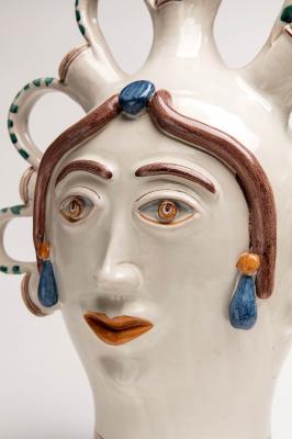 2-MOIFA_Espinar_09detail:  Detail of face jar, Giacomo Lo Bianco (Sicily), 1993-94, ceramic. Photo: Addison Doty